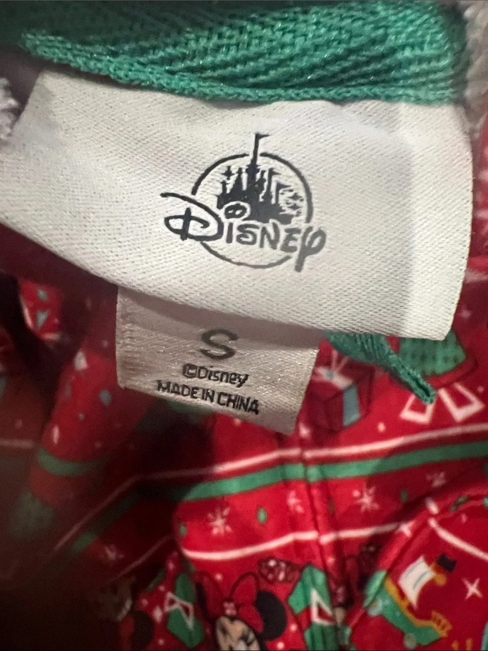 Disney Red and Green Mickey Mouse Holiday Zip Hoodie